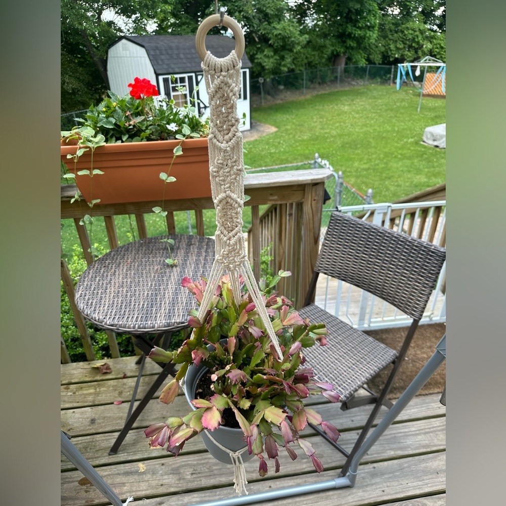 Macrame plant hanger. Handmade by me!
